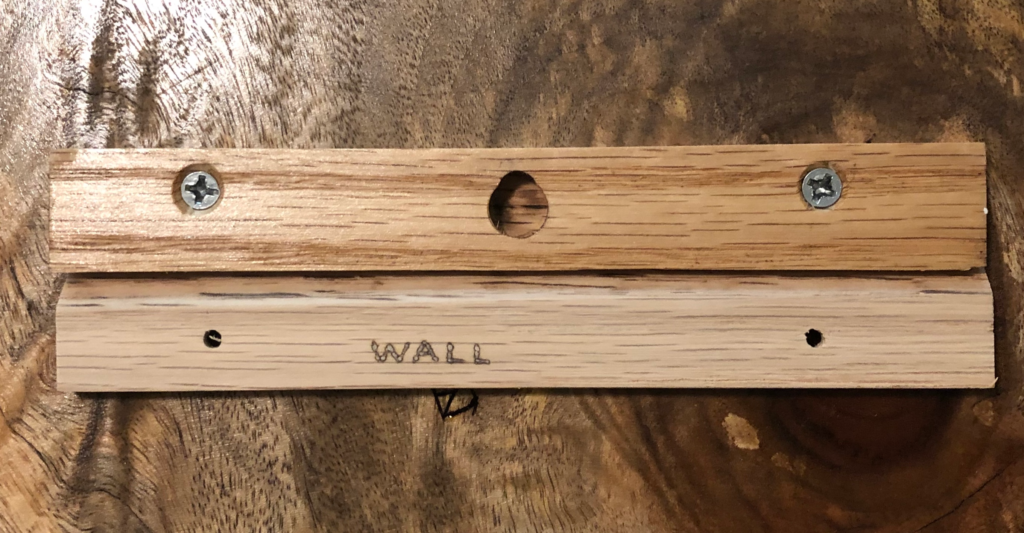 Both halves of the French cleat